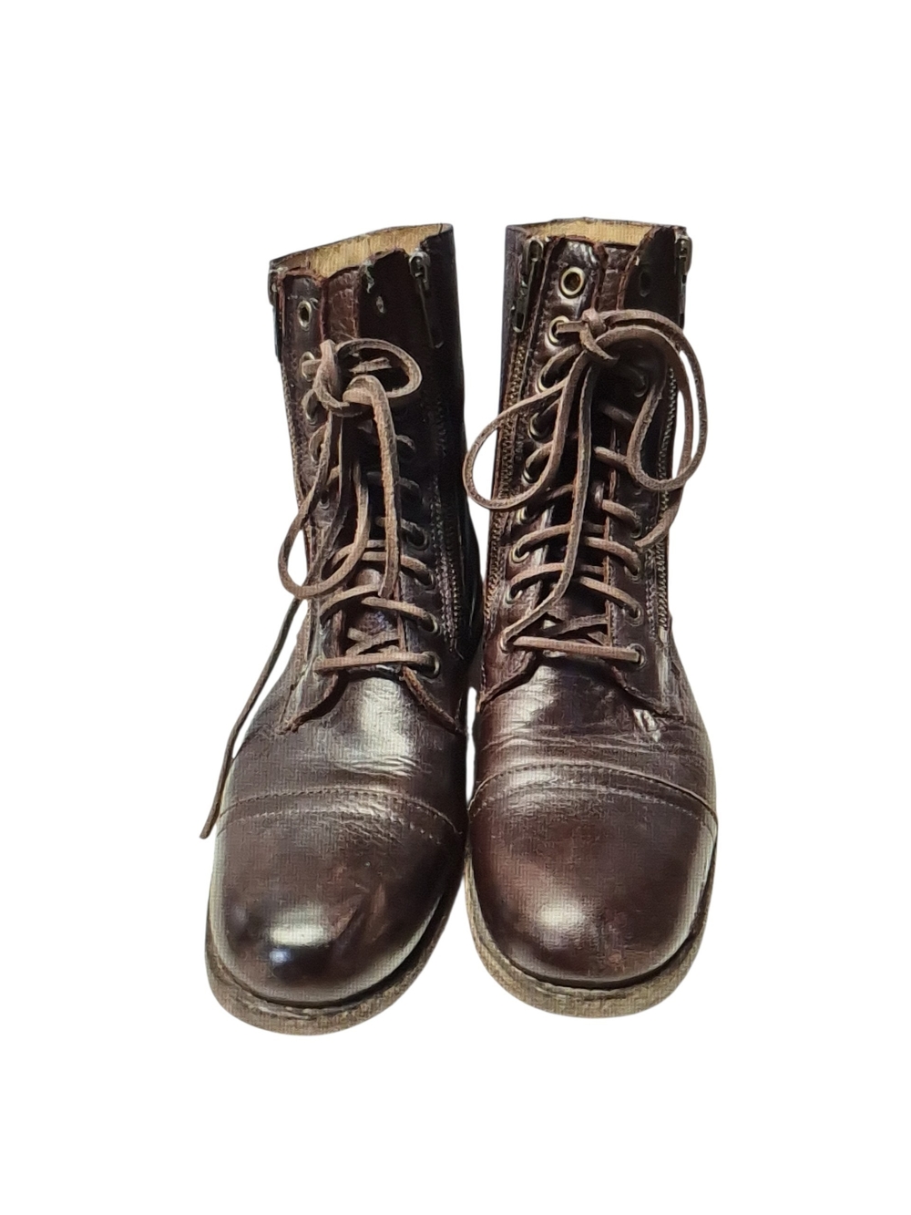 Frye 4001 Tyler Double Zip Leather Combat Boots DISCONTINUED